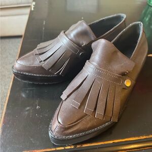 Tibi Women’s Brown Fringe Loafers